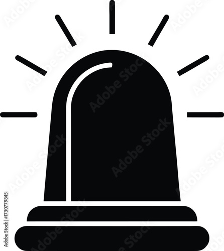 Siren light silhouette vector art illustration