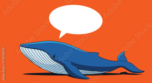 A large blue whale speaks its mind in this pixel art.