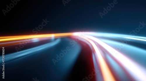 Transport and finance abstract concept, minimal design, glowing digital lines, futuristic style