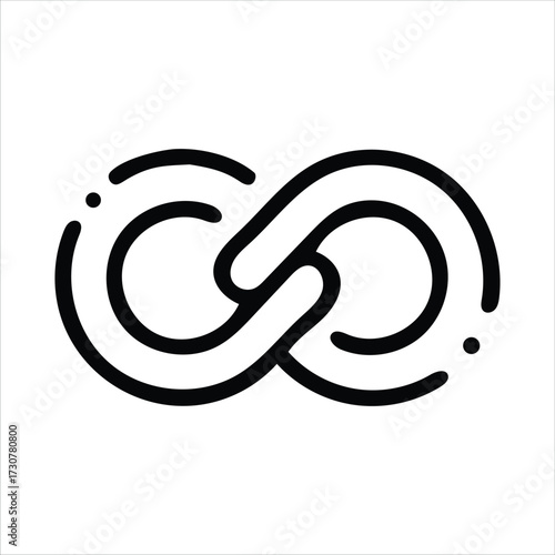 Abstract infinity loop symbol intertwined lines seamless connection concept graphic