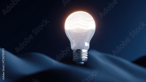 Business success and innovation, flat minimal icons, glowing futuristic abstract patterns