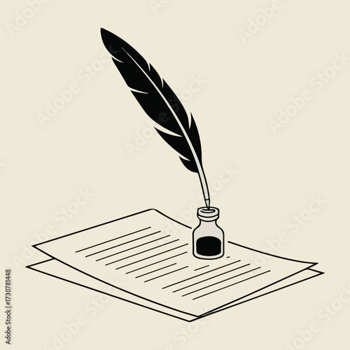 Creative National Poetry Day vector with typewriters, handwritten verses, floating letters, coffee and notebooks, and poet silhouettes in flat solid colors, perfect for literary art and education.