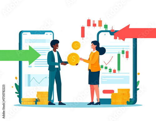 People Using Money Transfer App for Instant Payment