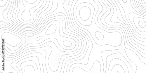 Abstract topographic wavy line art background. Geographic line contour map. Seamless ornament design. White wave paper curved reliefs background.