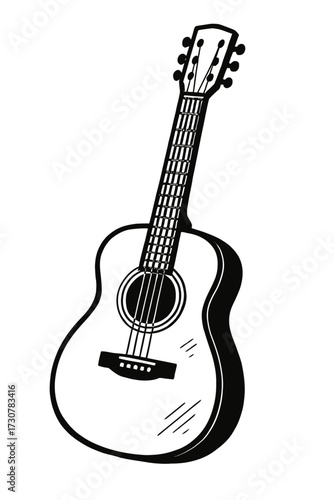 Acoustic Guitar Vector - Classic Musical Instrument for Music and Hobbies