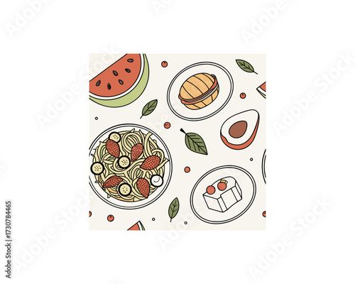 seamless-vector-pattern-with-contemporary-art-food Free SVG Download