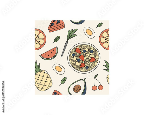 seamless-vector-pattern-with-contemporary-art-food Free SVG Download