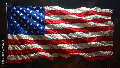 Wallpaper Mural American Flag Waving Proudly. Torontodigital.ca