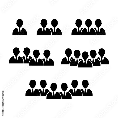 People group icon set isolated on white background