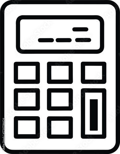 Minimalist Calculator Icon, Black & White Calculator Symbol