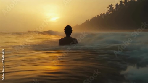 Wallpaper Mural Serene Meditation by Ocean Sunset Torontodigital.ca