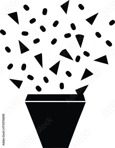 Confetti Silhouette Vector Art Illustration