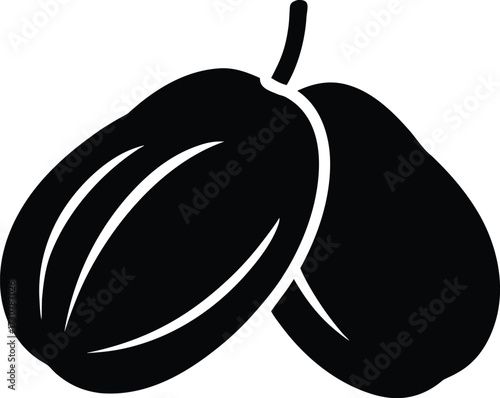 Dates Fruit Silhouette Vector Art Illustration