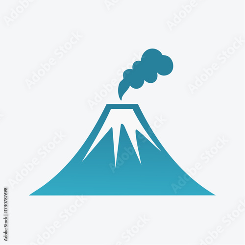 Stylized volcano eruption vector graphic conveying natural power and geological activity