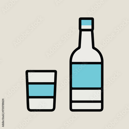 Fun National Vodka Day vector design featuring vodka cocktails, confetti, and celebratory elements in clean flat solid colors for social media, print, and merchandise