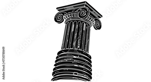 roman column isolated on white