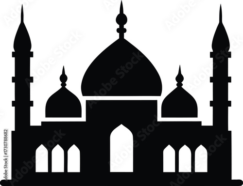 Mosque silhouette silhouette vector art illustration