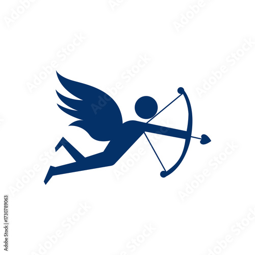 Cupid icon. Cupid with bow and arrow. Vector illustration