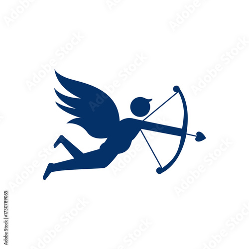 Cupid icon. Cupid with bow and arrow. Vector illustration