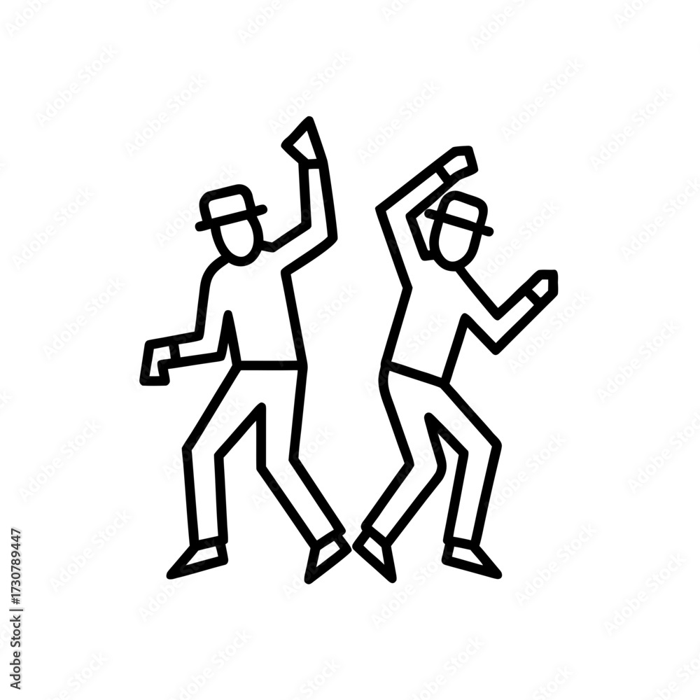 Fototapeta premium urban graffiti style line art of street performers