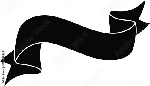 Streamer ribbon silhouette vector art illustration
