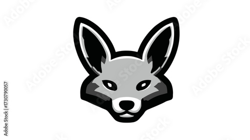 Aggressive stylized wild canine animal head vector illustration. Modern foxy spirit mascot for gaming, esports, or sports team design.
