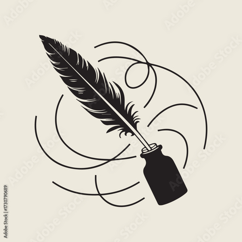 Creative Random Acts of Poetry Day vector art including handwritten poetry, flowing scrolls, hearts, coffee and notebook scenes, poetic quotes, abstract literary elements, flat solid colors