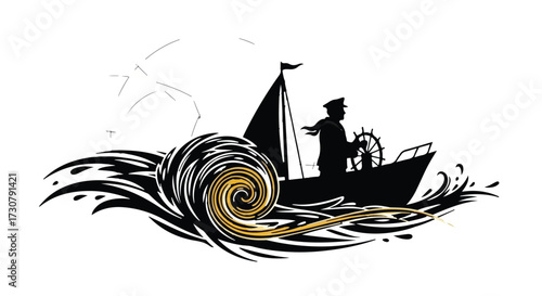 silhouette of a sailing ship