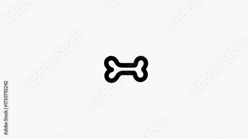 Vector Outline Icon of a Dog Bone on White Background, Minimalist Pet Toy Symbol, Canine Care Graphic Element, Simple Animal Treat Design