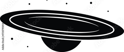 Accretion disk silhouette vector art illustration