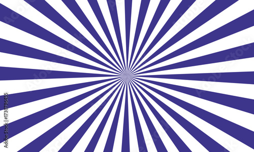 Abstract Sunburst Pattern of Blue Rays on a White Background