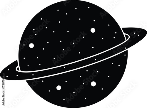 Deep space exploration silhouette vector art illustration