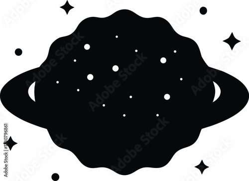 Dark matter universe concept silhouette vector art illustration