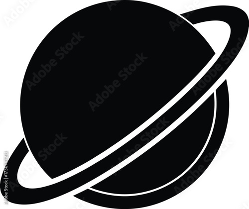 Exoplanet distant world silhouette vector art illustration