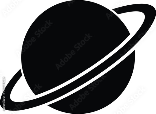 Planet celestial body silhouette vector art illustration
