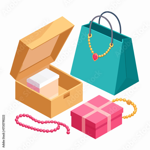 Jewelry and Gift Presentation Box, Bag, and Bead Decorations