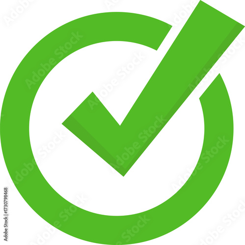 Green check mark inside a circle icon