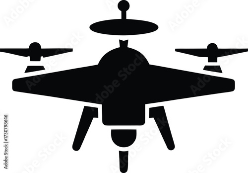 Space Drone Silhouette Vector Art Illustration