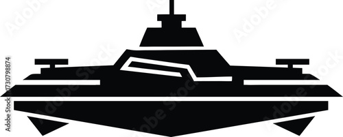 Space Warship Silhouette Vector Art Illustration
