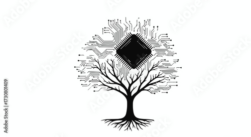 tree with roots and leaves