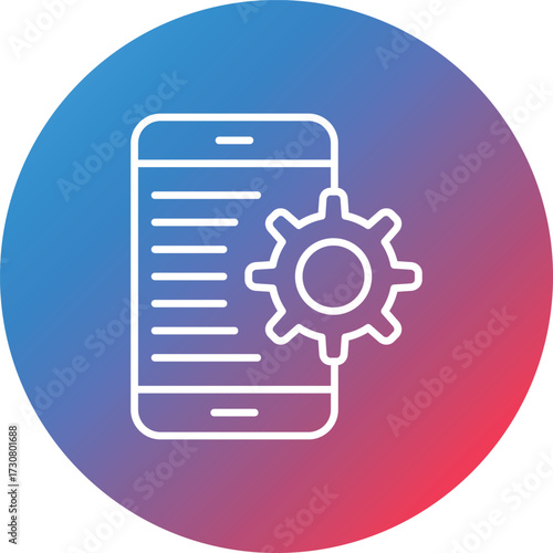 Application Setting Line Gradient Circle Background Icon