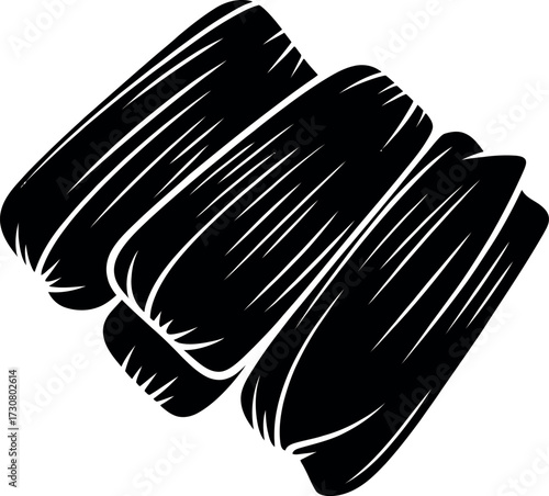 Black tamales illustration white food