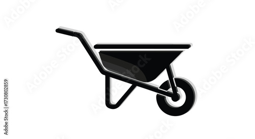 wheelbarrow isolated on white background