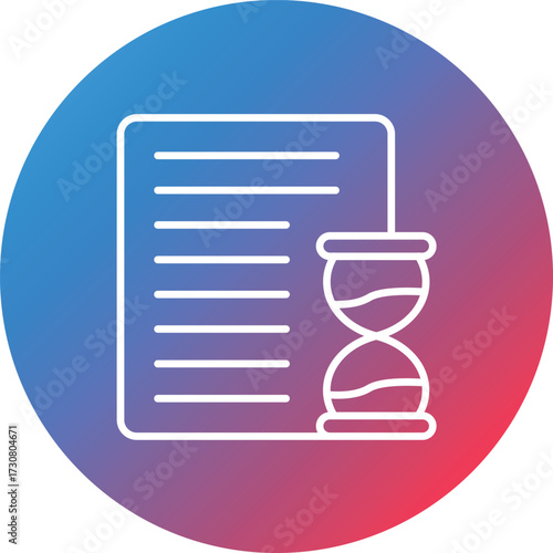 Project Deadline Line Gradient Circle Background Icon