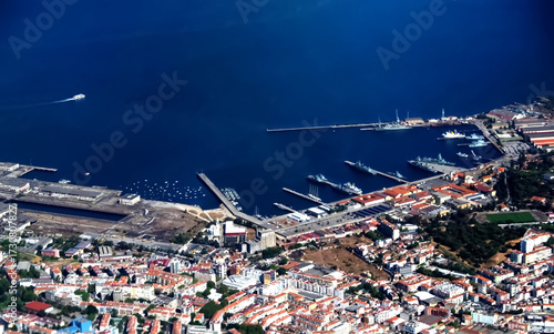 Aerial or drone view of Lisbon in Portugal