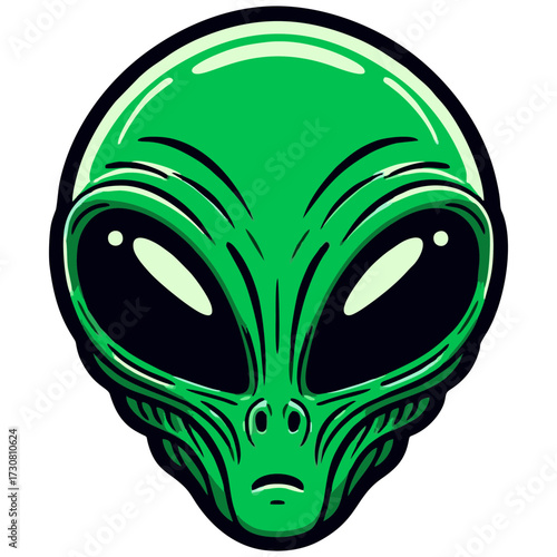 green alien carnival mask