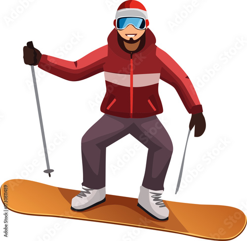skiing in the mountains
