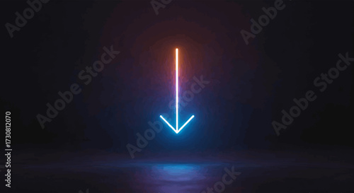 Glowing Down Arrow Minimalist Price Drop Symbol