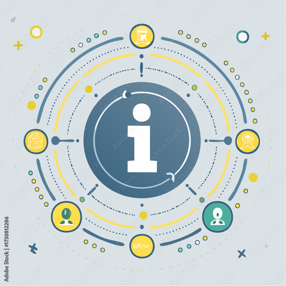 Fototapeta premium Informational graphic vector design showcasing data organization and connectivity visualization