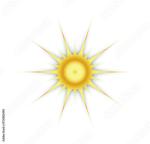 Isolated Vector Star with Rays, Summer Heat